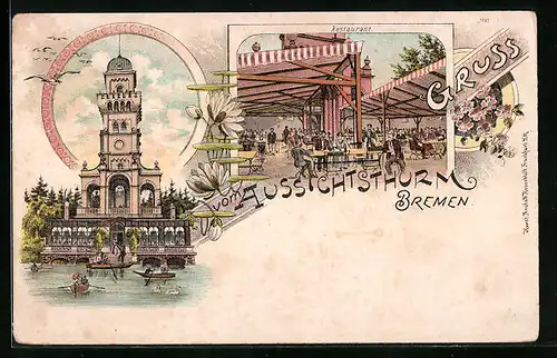 Lithographie Bremen, Restaurant am Aussichtsturm