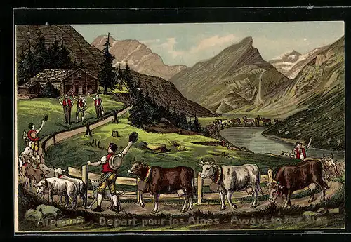 AK Depart pour les Alpes