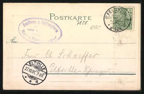 Präge-Lithographie Feldberg i. Schw., Gasthaus Feldbergturm