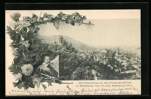 AK Heidelberg, Zur Erinnerung an Gustav-Adolf-Fest 19.-23. September 1904