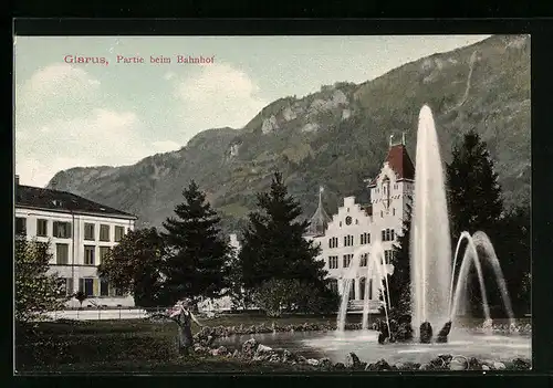 AK Glarus, Partie beim Bahnhof