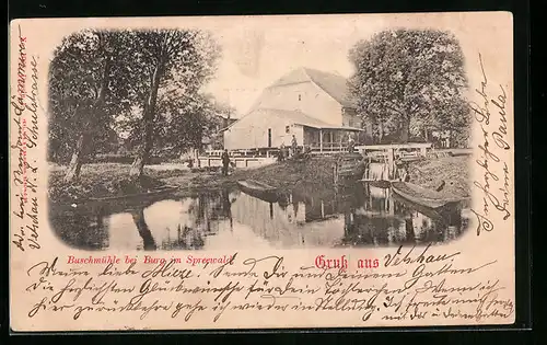 AK Burg im Spreewald, Gasthaus Buschmühle