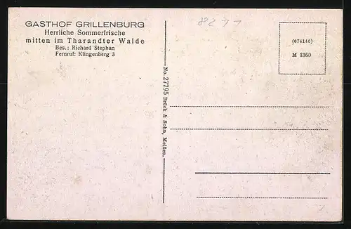 AK Grillenburg /Tharandter Wald, Jägerhof u. Gasthof Grillenburg