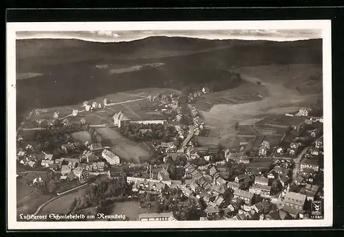 AK Schmiedefeld am Rennsteig, Ortsansicht vom Flugzeug aus