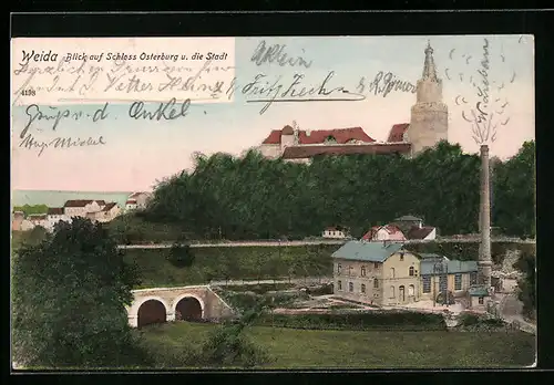 AK Weida, Blick auf Schloss Osterburg u. die Stadt