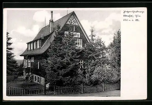 AK Oberhof /Thür., Blick auf Jugendherberge