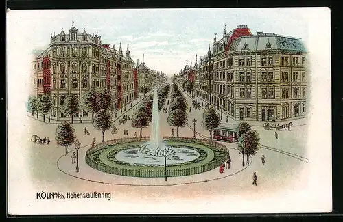 AK Köln-Neustadt, Blick auf Hohenstaufenring