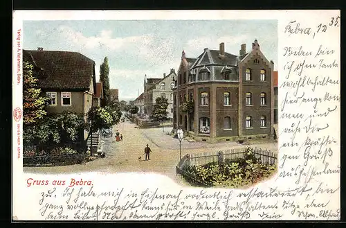 AK Bebra, Strassenpartie mit Passanten