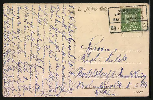 AK Pegnitz, Strassenpartie mit Bäumen