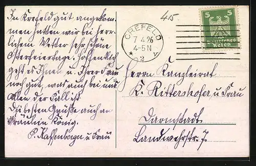 AK Crefeld, Partie am Weherdenkmal