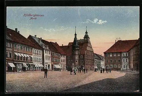 AK Hildburghausen, Blick auf den Markt