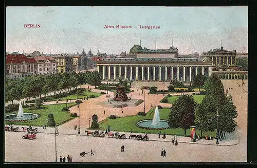 Künstler-AK Berlin, Altes Museum mit Lustgarten