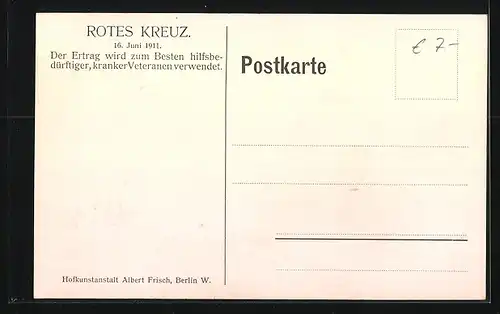 Künstler-AK Berlin-Tempelhof, Die erbeuteten Fahnen auf dem Tempelhofer Felde