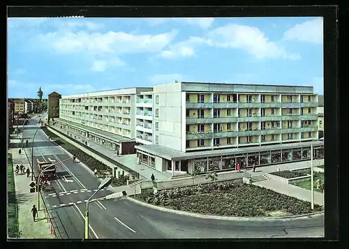 AK Forst, Berliner Strasse aus der Vogelschau