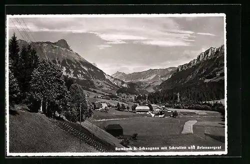 AK Bumbach b. Schangnau, Ortsansicht im Tal mit Schratten und Brienzergrat