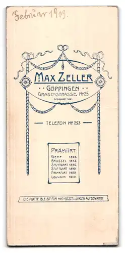 Fotografie Max Zeller, Göppingen, Grabenstrasse 25, Stattlicher Herr im Anzug