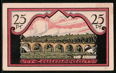 Notgeld Zeulenroda 1921, 25 Pfennig, Viadukt