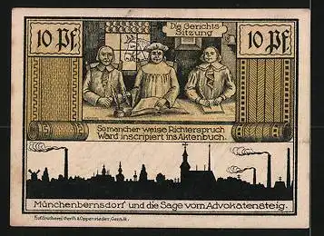 Notgeld Münchenbernsdorf 1921, 10 Pfennig, Mönch von Münchenbernsdorf