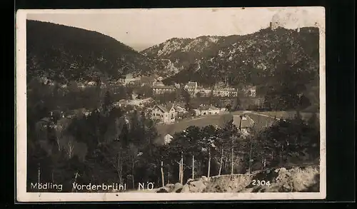 AK Mödling-Vorderbrühl, Gesamtansicht aus der Vogelschau