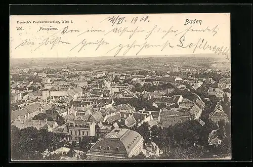 AK Baden, Panorama aus der Vogelschau