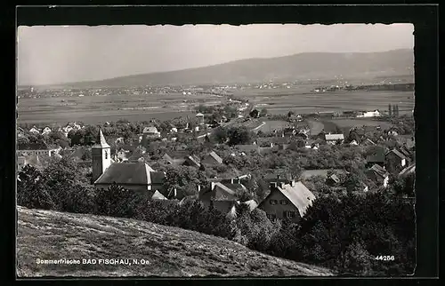 AK Bad Fischau, Ortsansicht mit Fernblick