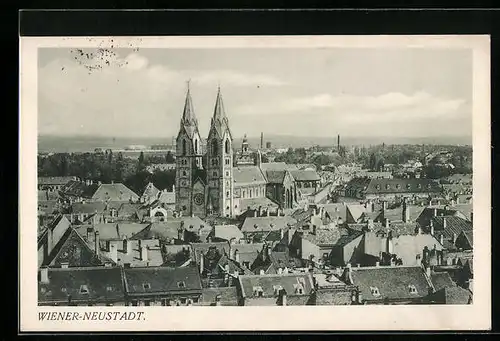 AK Wiener-Neustadt, Teilansicht mit Kirche