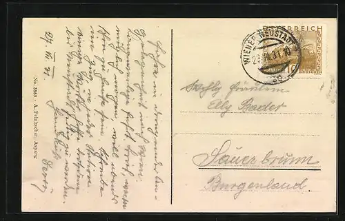 AK Aspang, Gesamtansicht mit Bergen