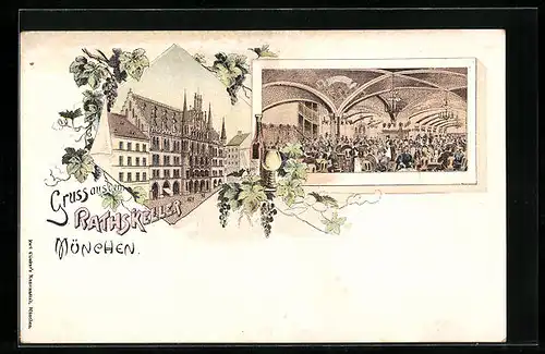 Lithographie München, Gasthaus Rathskeller