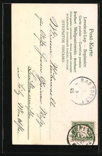 AK Neujahrsengel mit Sektglas