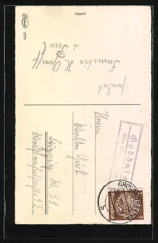 AK Kinder mit Hufeisen und Kleeblatt