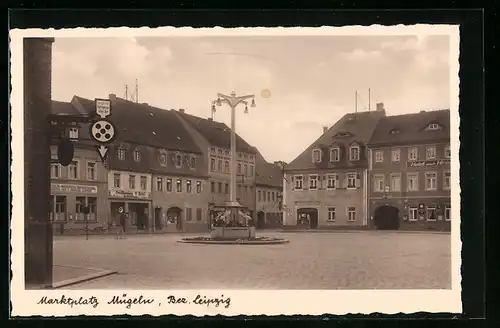 AK Mügeln, Partie am Marktplatz
