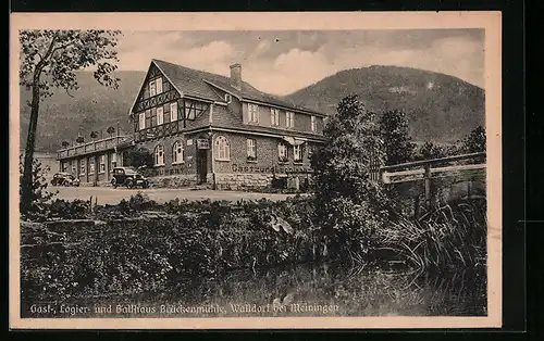 AK Walldorf, Gast-, Logier- und Ballhaus Brückenmühle, Bes.: Paul Meiselbach