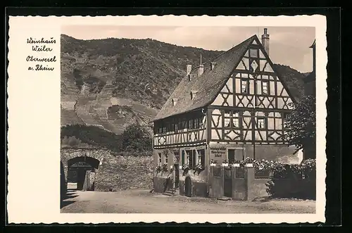 AK Oberwesel am Rhein, Gasthaus Weinhaus Weiler