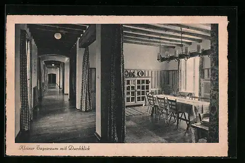 AK Meisenheim / Glan, NSV Mutter-Kind-Heim, kleiner Tagesraum mit Durchblick