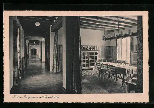 AK Meisenheim / Glan, NSV Mutter-Kind-Heim, kleiner Tagesraum mit Durchblick