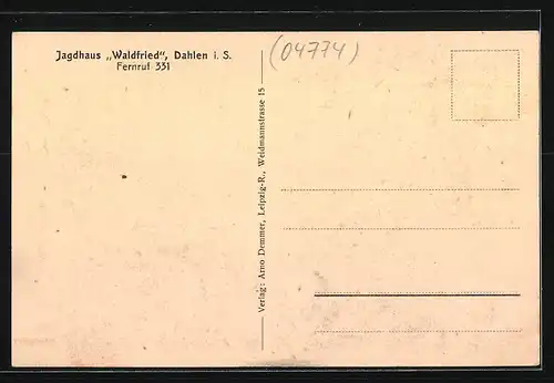 AK Dahlen i. S., Gasthaus Jagdhaus Waldfried