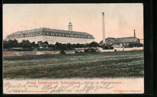 AK Hubertusberg, Königl. Landesanstalt Hubertusberg, Schloss mit Elektrizitätswerk