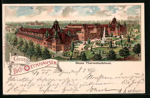 Lithographie Bad Oeynhausen, Neues Thermalbadehaus