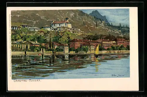 Künstler-AK Zeno Diemer: Gardone, Riviera