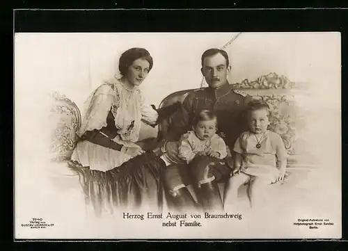 AK Herzog Ernst August von Braunschweig mit Familie