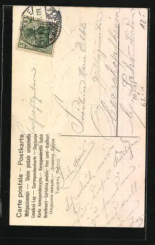 Präge-AK Amor mit Buchstabe M