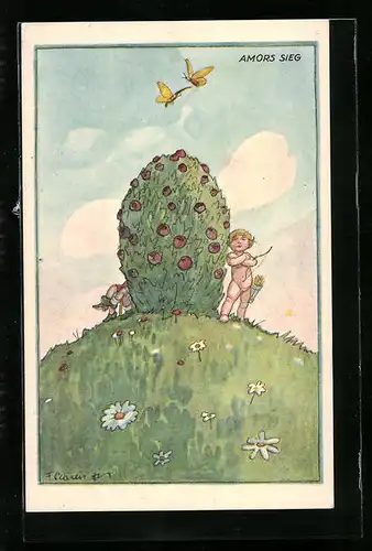 Künstler-AK F. Gareis: Amors Sieg