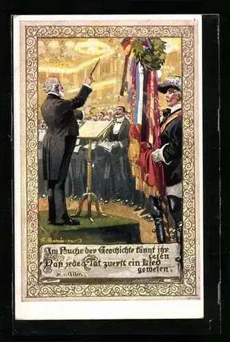 Künstler-AK F. Gareis: Männerchor singt