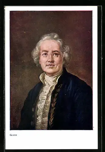 AK Gluck, Portrait des Künstlers