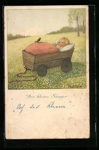 Künstler-AK Pauli Ebner: Der kleine Sänger