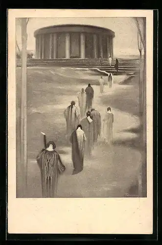 Künstler-AK Ludwig Fahrenkrog: Der Tempel des Schweigens