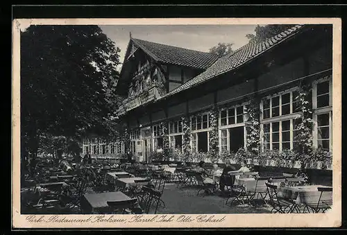 AK Kassel, Park-Restaurant Karlsaue von Otto Eckart1938