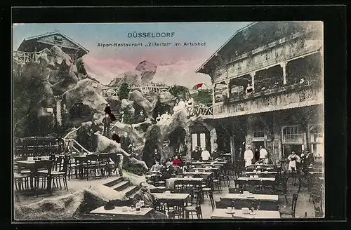 AK Düsseldorf, Alpen-Restaurant Zillertal im Artushof