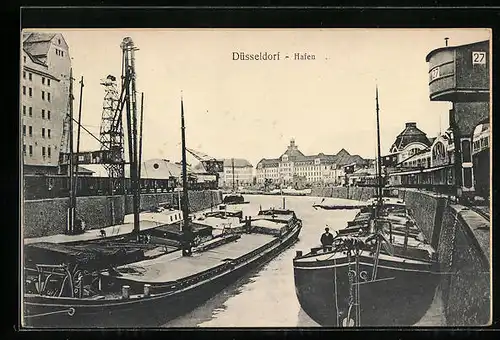 AK Düsseldorf, Partie am Hafen