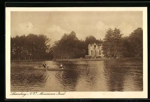 AK Laxenburg, Ruderboot bei der Mariannen-Insel